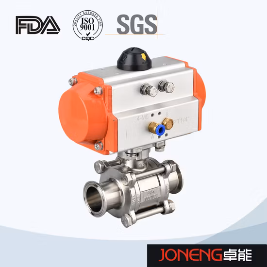 Hygienische Hochdruck-Sanitär-3-teiliges gekapseltes Kugelventil aus Edelstahl (JN